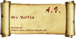 Arz Vulfia névjegykártya